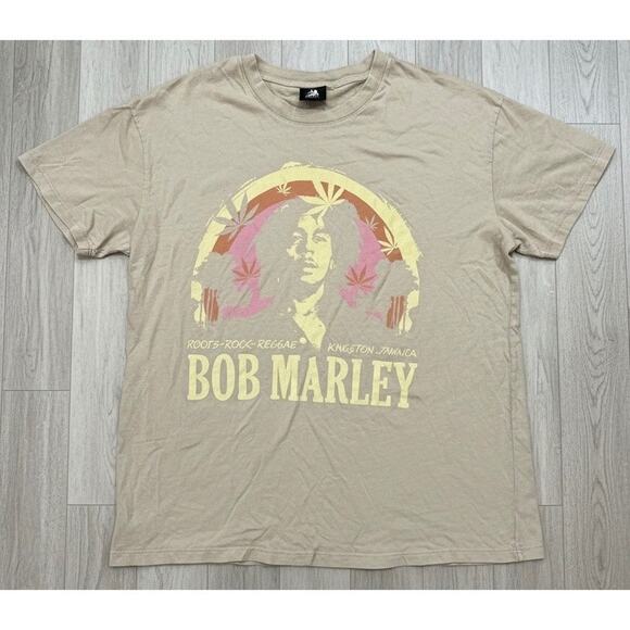Zion Rootswear Other - NWT Zion Rootswear Bob Marley Graphic XL Tan Reggae Roots Rock Oversized Tee